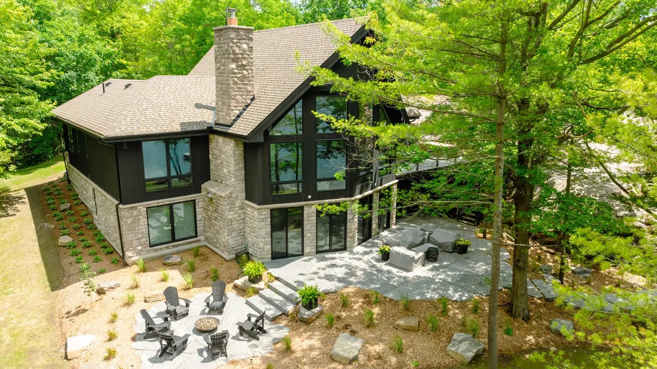 A beautiful, modern cottage surrounded by trees