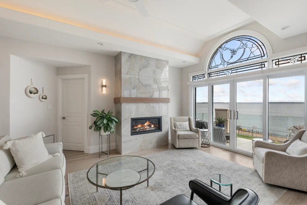 Interior of a modern renovated home on a lake